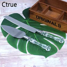 2 шт. мешковины Свадебные элегантное из нержавеющей стали торт лезвие сервер Сервировочный набор заказной торт Ножи лопатой подарок на день рождения украшения