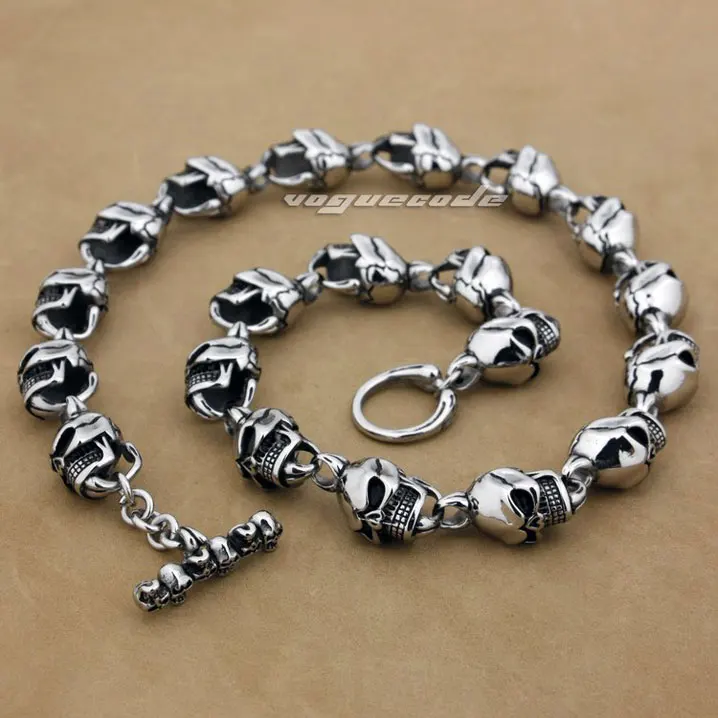 

Huge and Heavy Punk Rocker Fashion Chain Solid 316L Stainless Steel Cool Men's Biker Skull Necklace 5L018N 18"~36"