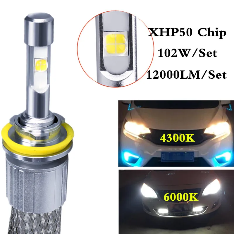 

1Set H4 LED bulbs Canbus 104W 12000LM With XHP50 Chips Auto LED Headlight Lamps 9005 9006 H1 H7 H11 Automobile Fog Front Light