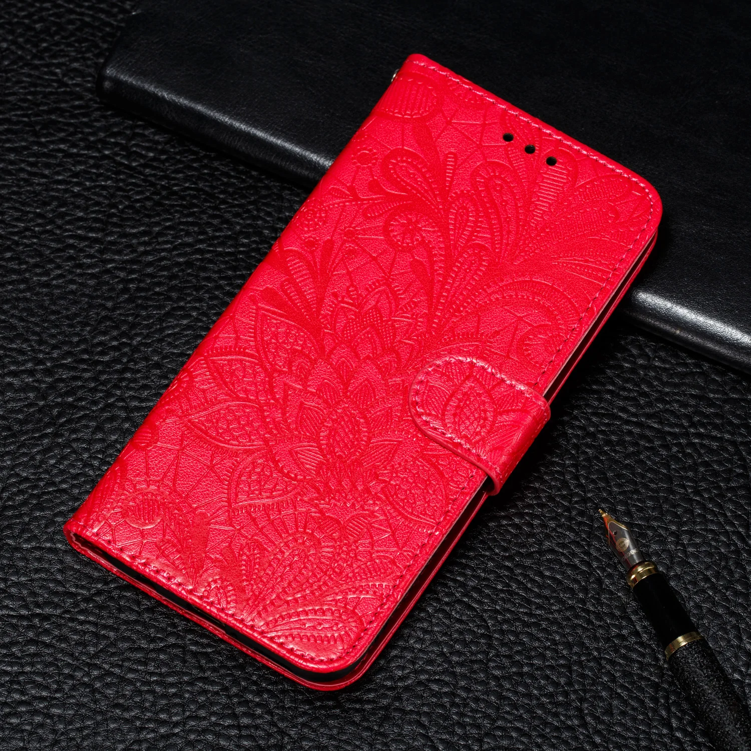 Рельефный кружевной чехол с цветочным узором для Xiaomi Redmi Note 7, флип-бумажник, тисненый кожаный чехол для Xiaomi Redmi Note 7, чехол-книжка для телефона
