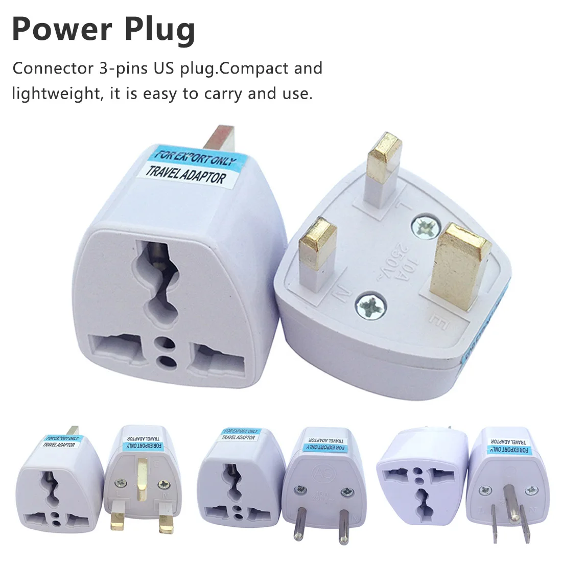 

National Standard Universal Travel Plug Two Flat Turn Three Hole Power Plug Power Conversion Head Adapter