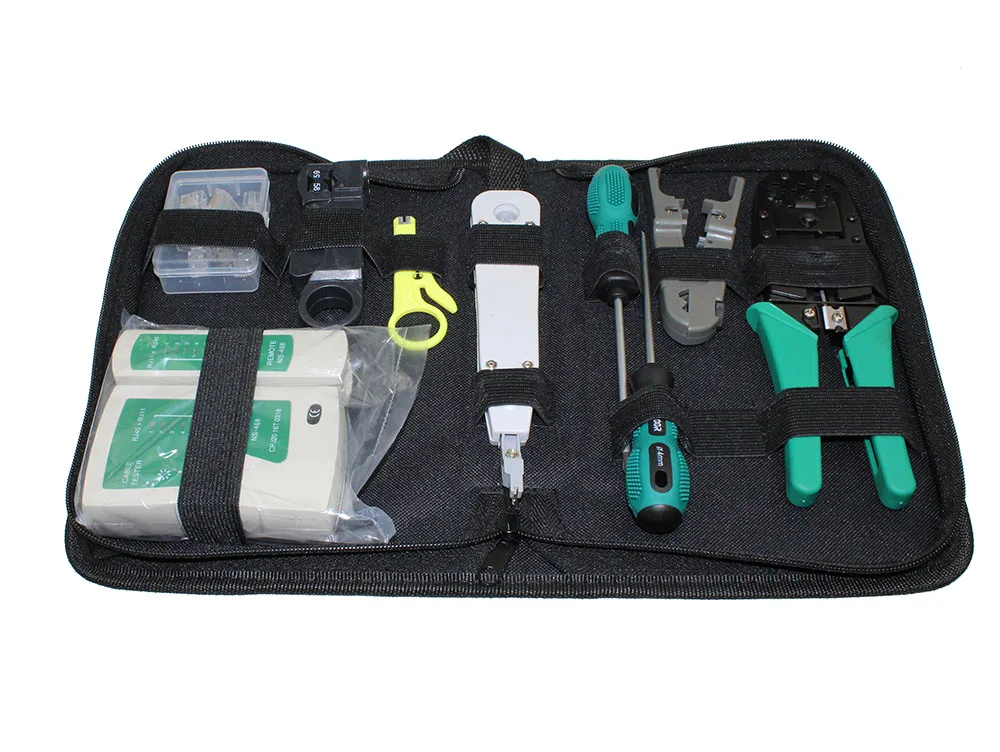 11pcs/set RJ45 RJ11 RJ12 CAT5 CAT5e Portable LAN Network Repair Tool Kit Utp Cable Tester AND Plier Crimp Crimper Plug Clamp PC - Image 2