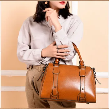 

XIYUAN lady green brown black color handbags totes Genuine Leather Shoulder bag Crossbody Bags for women tote bag handbag female