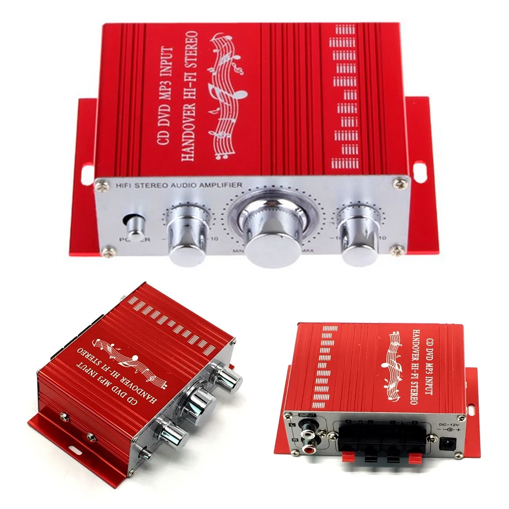 Мини DC 12V 20W автомобильный усилитель HiFi стерео аудио бас регулятор громкости