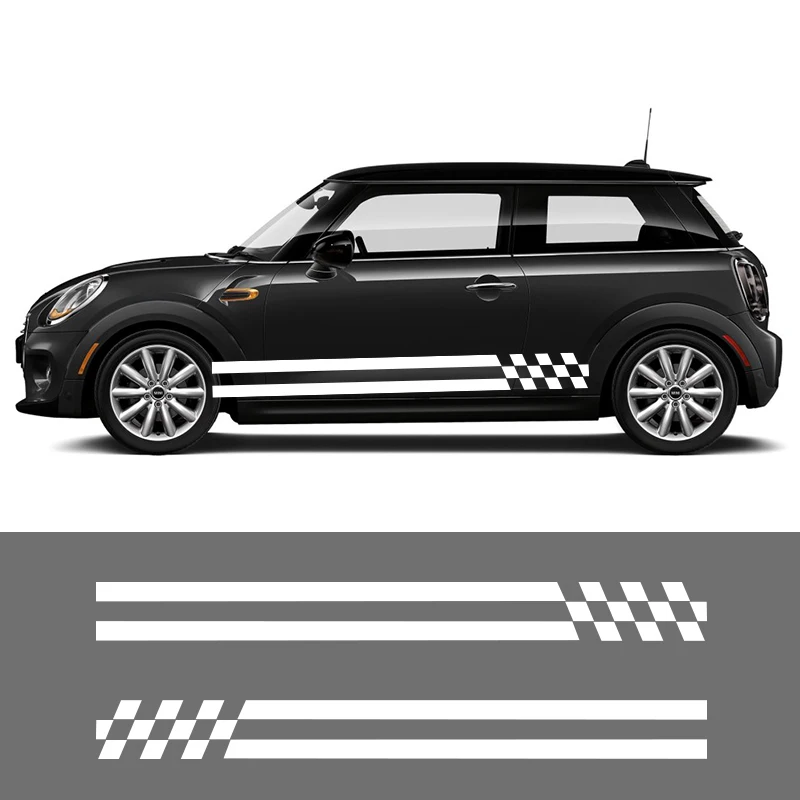  2 PCS Vinyl Auto Side Stripes Sticker Car Decal Graphics For Mini Car Decals Cooper S Clubman Pacem