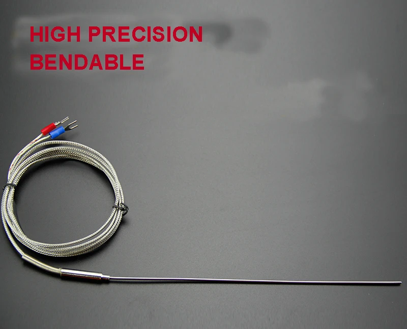 

Free shipping High precision K type thermocouple sensor steel 1*100mm temperature sensor probe Bendable cable length 1.5M