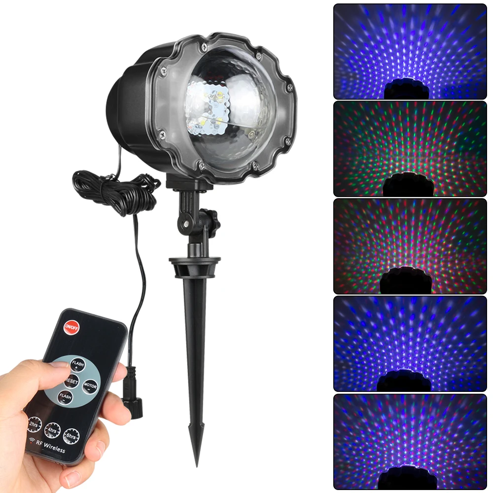 

Professional LED RGB Stage Light Remote Control Snowfall Projector Light Party Festival Halloween Christmas Decor #