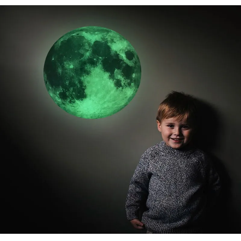

30CM Luminous Moon Earth DIY 3D Wall Stickers for Kids Room Bedroom Glow In The Dark Wall Sticker Home Decor Living Room Decals