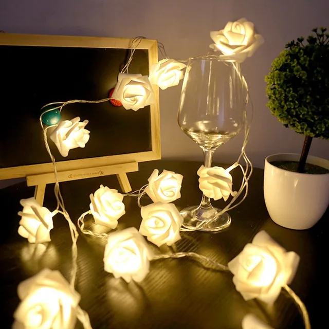 20 Led Rose String Lights Usb Flower Fairy Valentine Decor 20 Led Rose String Lights Usb Flower Fairy Valentine Decor Holiday Wedding Lighting Strings White
