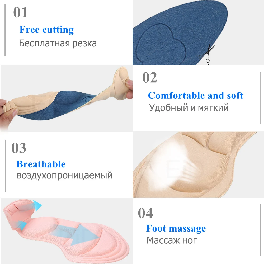 5D мягкая губчатая задняя противоскользящая подкладка на высоком каблуке для
