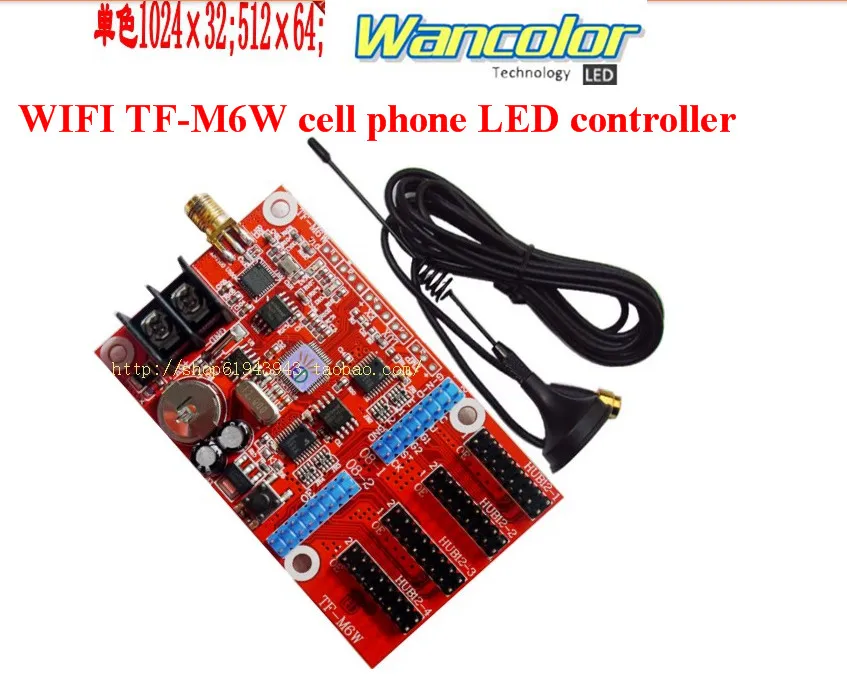 

free shipping TF-wifi-M6W Wireless cell controlled WIFI communication Wireless LED sign WIFI controller