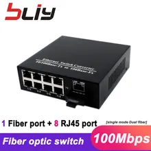 8 ethernet UTP порт 10/100 м длина волны 1310/1550 нм медиаконвертер двойной волоконный к rj45 волоконный коммутатор ftth poe коммутатор ethernet