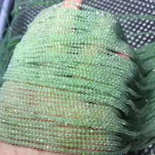 Свободные бусины prehnite зеленый 2 мм 3 мм круглый граненый 1" для DIY изготовления ювелирных изделий FPPJ бусины натуральный драгоценный камень