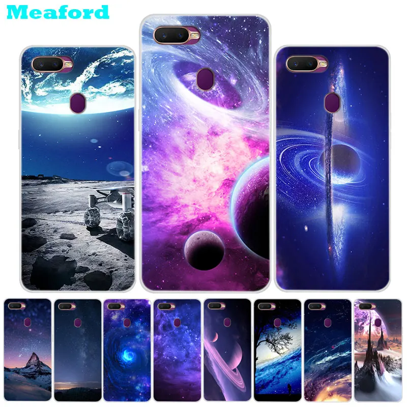 

Silicone Case For OPPO AX7 Case Soft TPU Space Print Phone Case on For OPPO AX7 CPH1901 A7 AX 7 OPPOAX7 Back Cover Bumper Coque