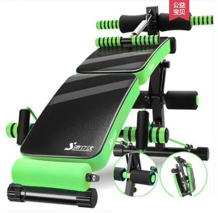 Красочные Spuper Fold Supine Board брюшной фитнс Ab скамейка для сидения - Цвет: Зеленый