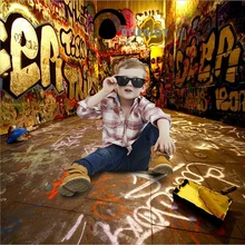 Allenjoy photo background graffiti background photography for photo studio children backdrop 3D street photocall photo booth