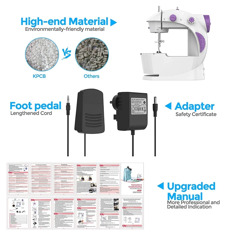 Мини-швейная машина, без стола расширения, обновленная версия портативная мини-машина домашняя швейная машина Us Plug