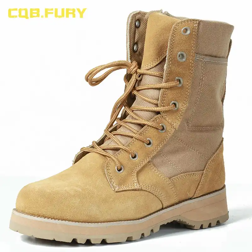 military desert boots with zipper