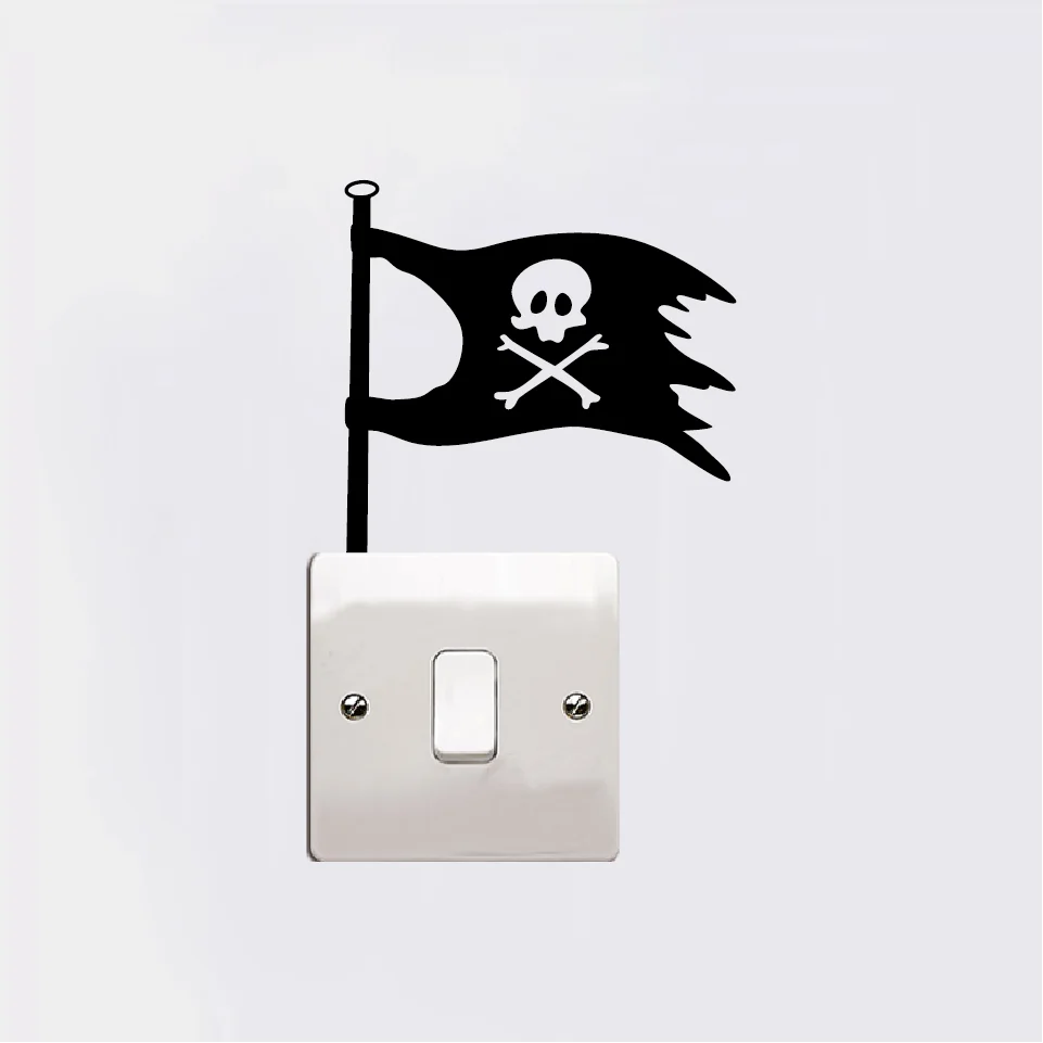 Креативный пиратский флаг Переключатель стикер мультяшка флаг виниловая наклейка на стену s для украшения дома