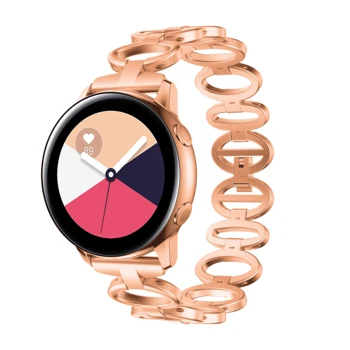 

for Samsung Galaxy Watch Active 1 2 Bands Stainless Steel Rose Gold for Samsung Galaxy Watch Sport 42mm Watch Strap 20mm Band