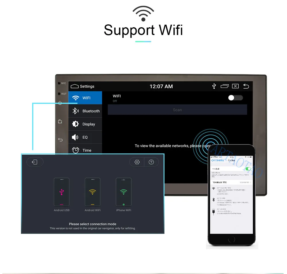 2 din gps Радио Стерео " Android 9,0 радио Bluetooth Pour современный Универсальный WiFi Автомобильный мультимедийный voiture радио joueur 2+ 32g