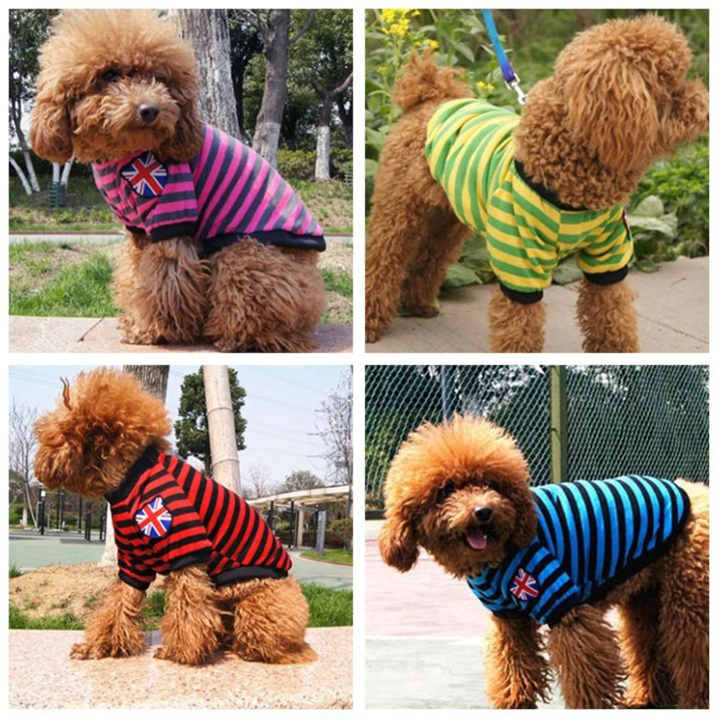 Pet Supplies British Flag Stripes Cool Fleece Pet Dog Clothes Hoodies 4