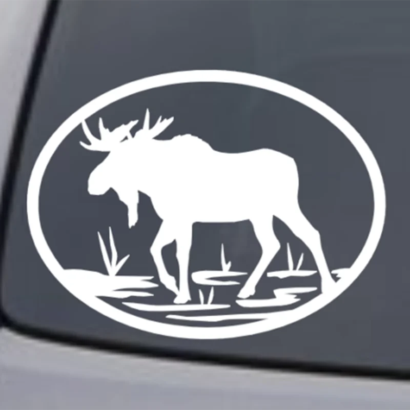 

MOOSE Vinyl Decal Sticker Car Window Wall Bumper Oval Love Alaskan Bull Animal