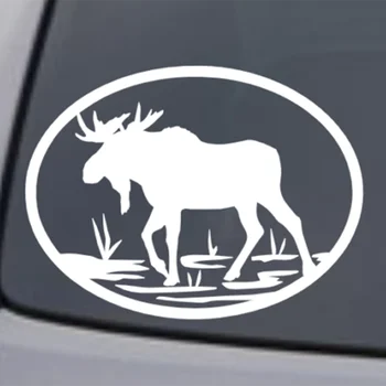

MOOSE Vinyl Decal Sticker Car Window Wall Bumper Oval Love Alaskan Bull Animal