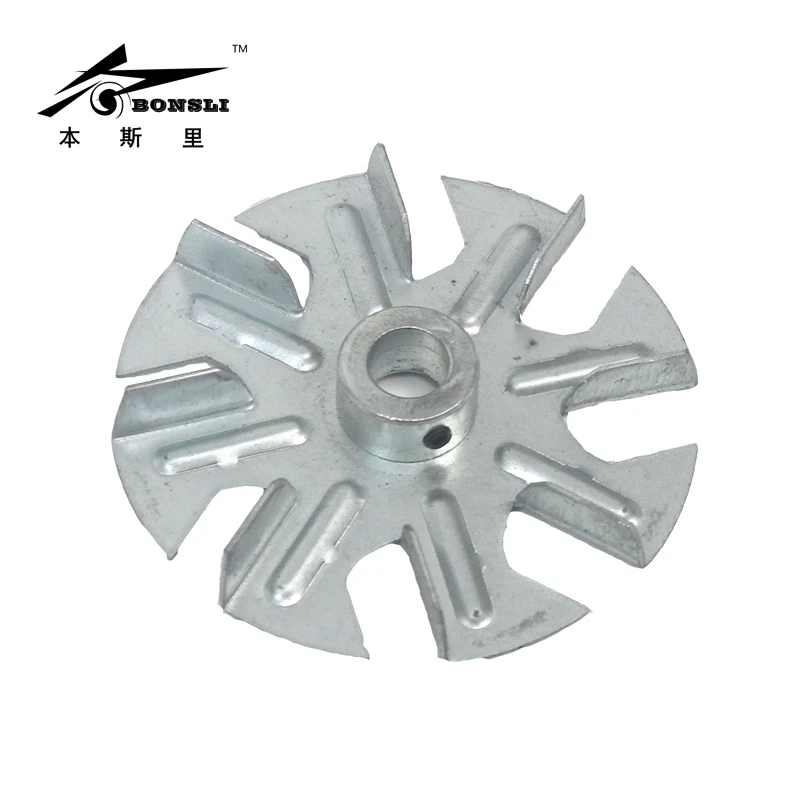 

75mm diameter 10mm height 10mm shaft iron steel small fan impeller vane blade