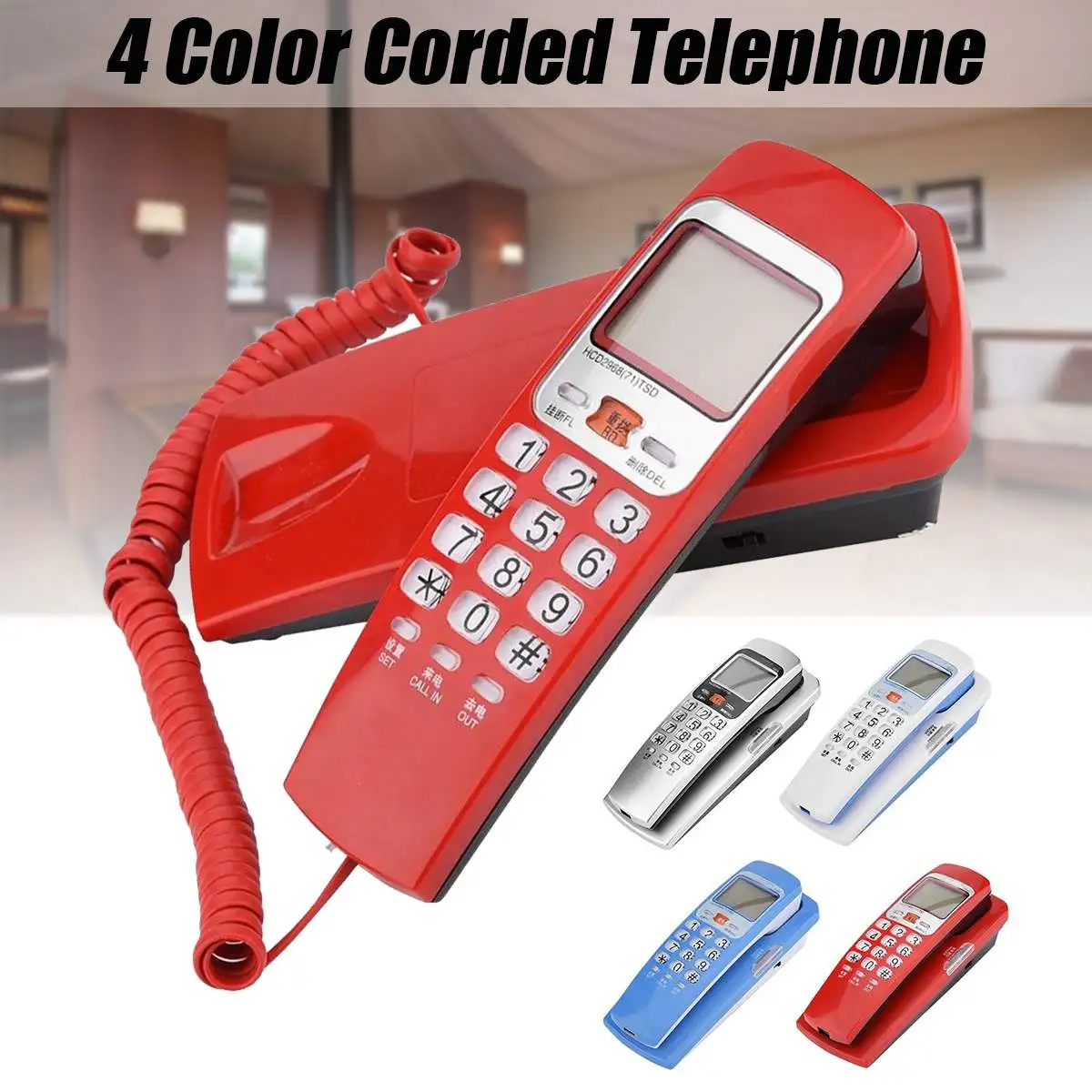 

Wall Mount Caller ID Telephone Corded Phone Big Button Desk Put Landline Fashion Extension Telephone for Home Business Office