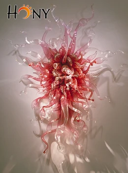 

Free shipping european bedroom decorative blown glass wall lighting