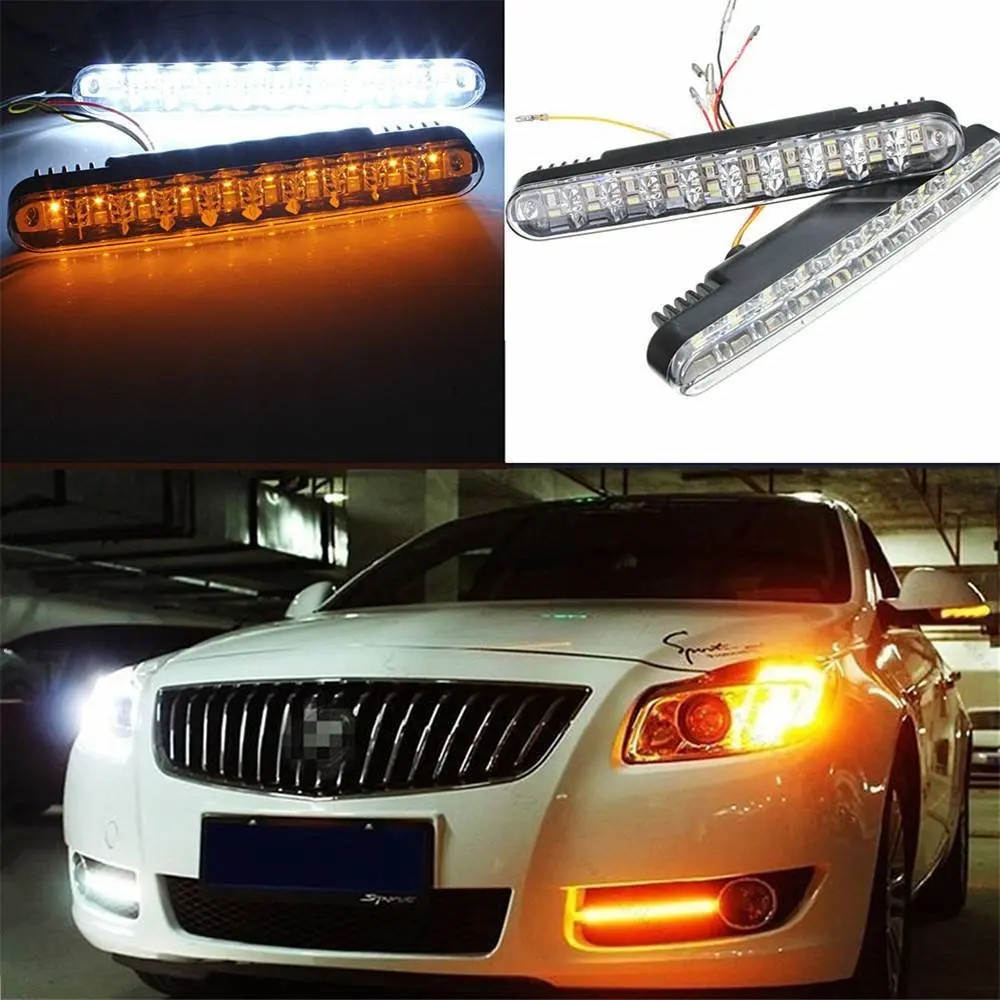 2x30 Led DRL супер яркий DC 12V автомобильный Дневной светильник для вождения Поворотная сигнальная лампа точечный светильник