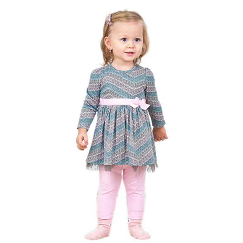 

Autumn girl's clothes newborn out clothes suit, Long sleeve shirt + trousers 2 piece clothing set kids clothes peacock pattern