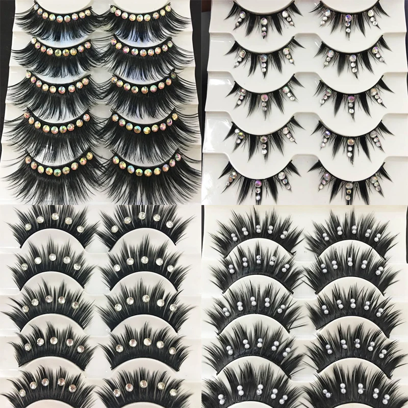 Ballroom Latin Dance AB Crystal Rhinestone False Eyelashes Lashes Jewelry Dress