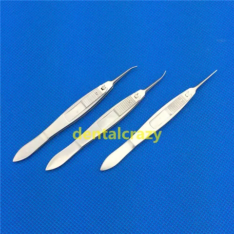 Pinças de Fixação em Linha 0.5mm com Bloqueio Stern-castroviejo Oftálmica Instrumentos Cirúrgicos Reta – Esquerda Direita 1×2 Dentes 1 Pcs