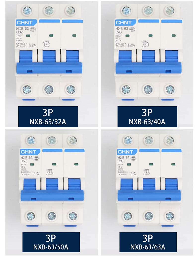 CHNT NXB-63 небольшой выключатель DZ47 воздушный выключатель 1P 2P 3P 4P 1A~ 125A C тип бытовой переключатель безопасности