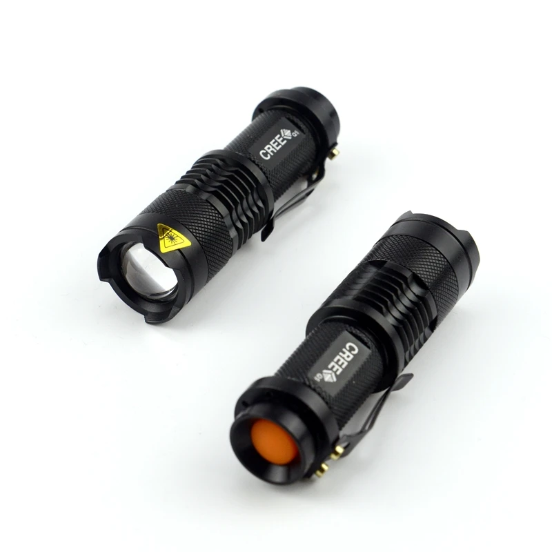 Высококачественный Мини светодиодный фонарик Zoom Black 2000LM Водонепроницаемый