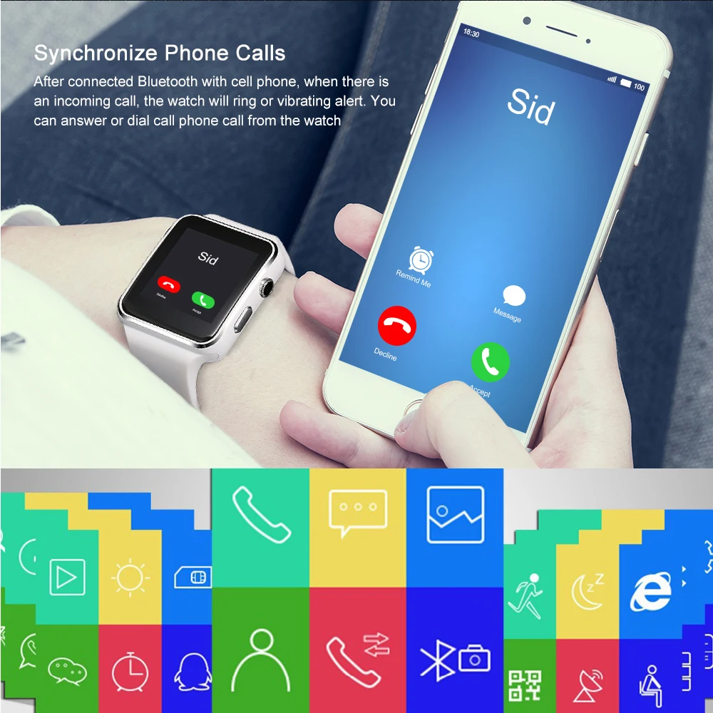 X6 Смарт часы с камерой Relojes SIM TF карта relogio reloj inteligente носимые устройства Bluetooth Smartwatch