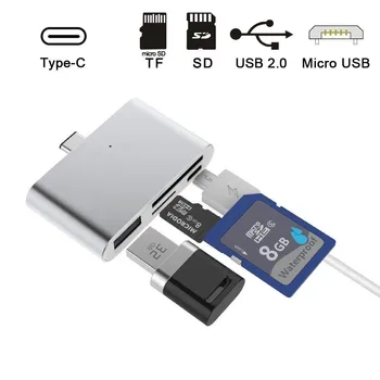 

OTG Card Reader USB-C to USB2.0 SD TF Micro USB Multifunction USB 3.1 Type-C Converter for Android Phone PC Date Transfer