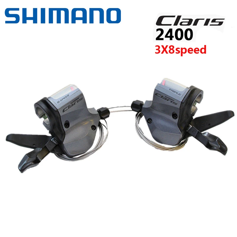 Shimano Claris SL-2400 2403 Bike Shifters 3x8 Speed Shift Levers Left/Right/Pair Shimano Claris SL-2400 2403 Bike Shifters 3x8 Speed Shift Levers Left/Right/Pair