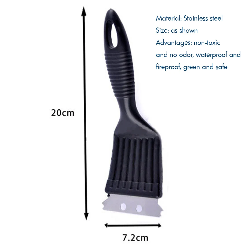 Щетка для чистки барбекюшницы и скребок-пластиковая ручка и щетина из нержавеющей стали щетка для чистки любой Гриль Открытый инструмент для барбекю
