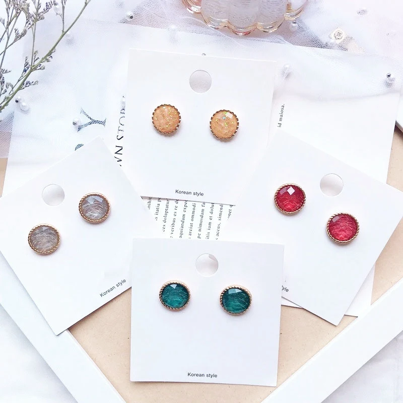 Новинка, стильные геометрические серьги-гвоздики для женщин, корейские студенческие элегантные вечерние подарочный набор украшений для ушей, Букле д 'ореиль femme