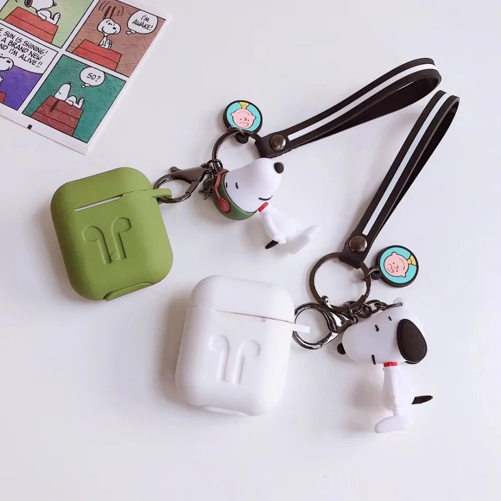 

New cute cartoon pilot Snoopy toy Bluetooth wireless headset set for Apple AirPods key ring headset set