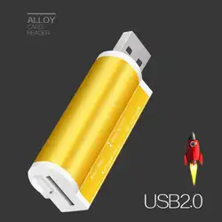 Plug and play сильный противоинтерференционная 4 в 1 Multi-Функция USB2.0 Card Reader TF карты Mini SD Алюминий карта из сплава Reader