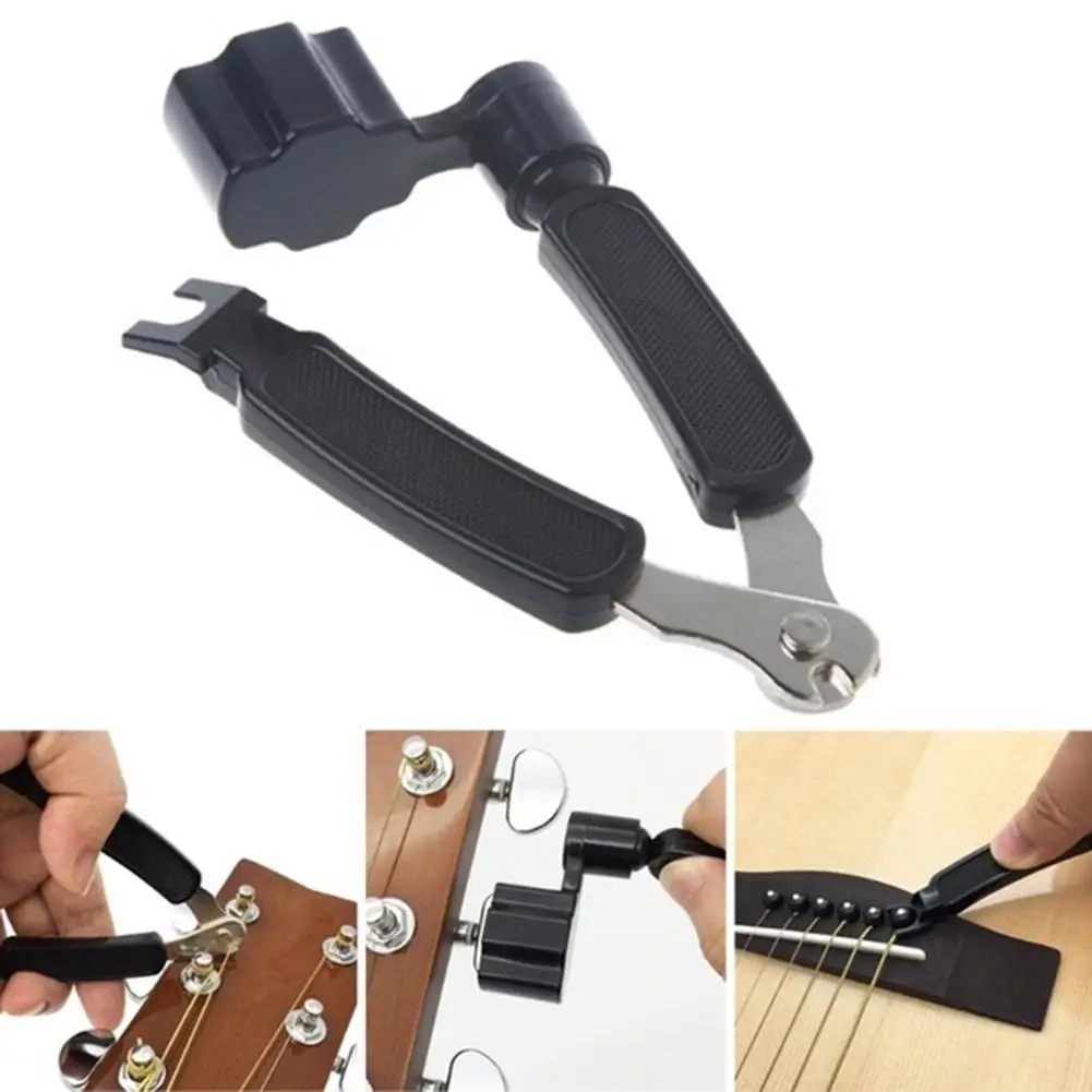 

3 in 1 Multi Functional Stainless Steel Guitar Winder Bridge Peg Pin Puller Cutter Guitar Repair Tool Guitar Winder Durable