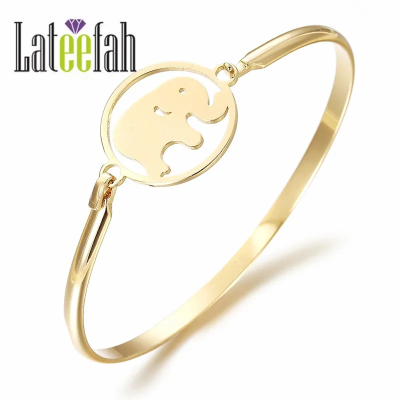 

Lateefah 2019 Bangle Engrave Elephant Shape Bangle Inspiration Cute Bangle Charm Bracelets for Women Gift Jewelry