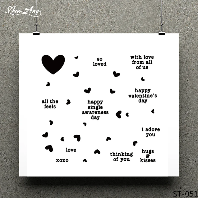 

ZhuoAng Beautiful heart Clear Stamp for Scrapbooking Rubber Stamp Seal Paper Craft Clear Stamps Card Making