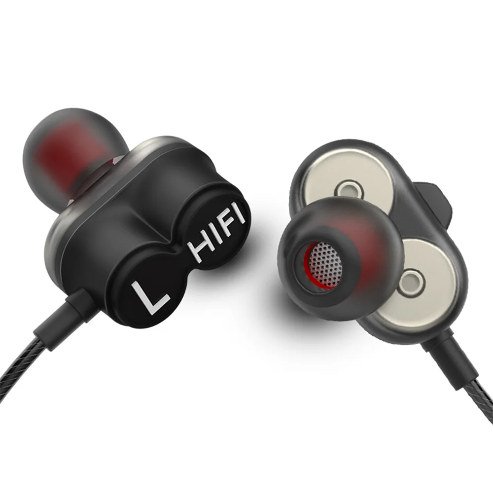 2019 Hot Dual Drive Stereo Wired Earphone In ear Headset Universal Subwoofer With 3 5mm Standard Jack For Tablet Phone