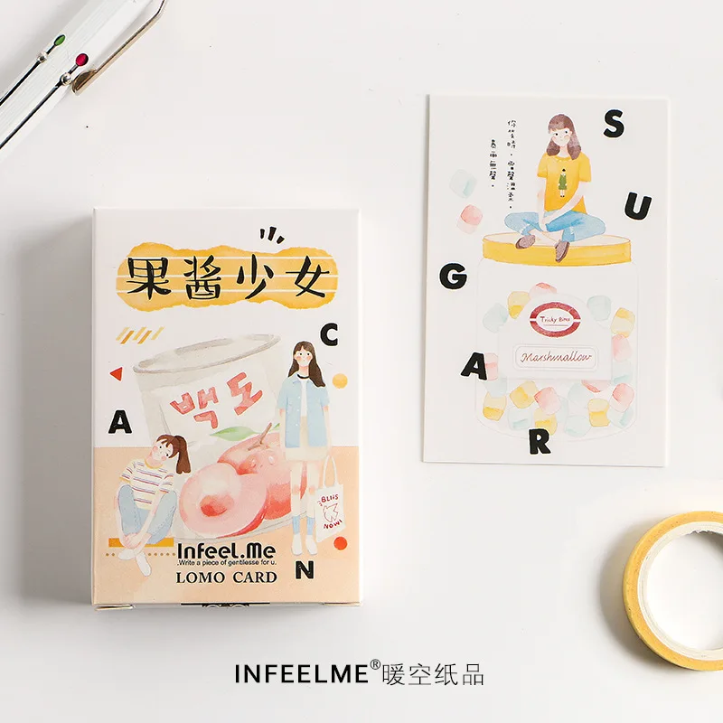 

28 Sheets/Set Novelty Jam Young Girl Lomo Card/Greeting Postcard/Birthday Letter Envelope Gift Card