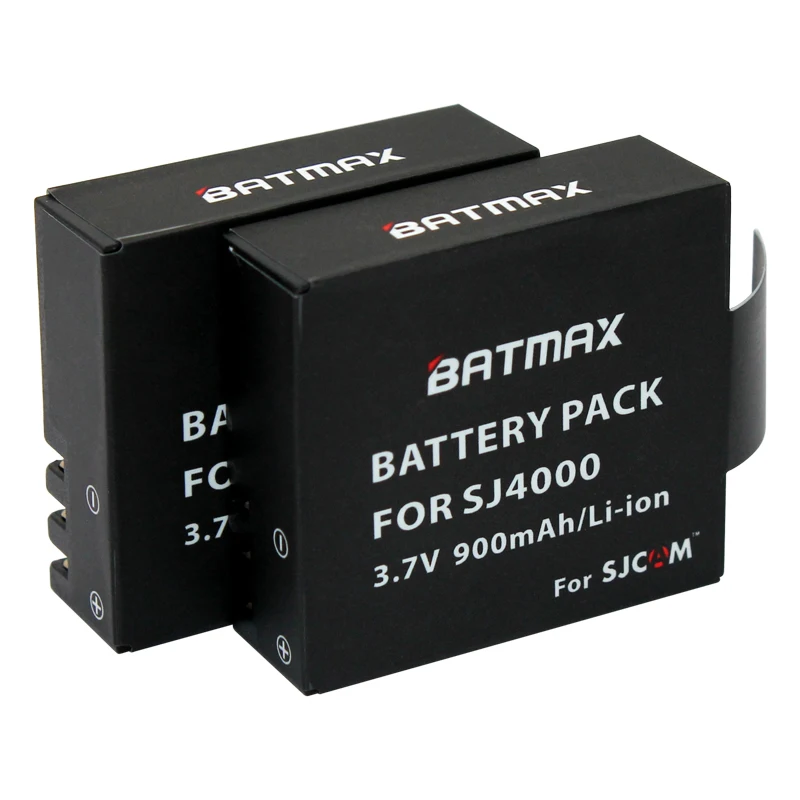 Батарея Batmax 2 шт. 900 мАч для SJ4000 SJCAM батарея WiFi SJ5000 Plus M10 plus SJ6000 SJ7000 SJ8000|battery for sj4000|900mah